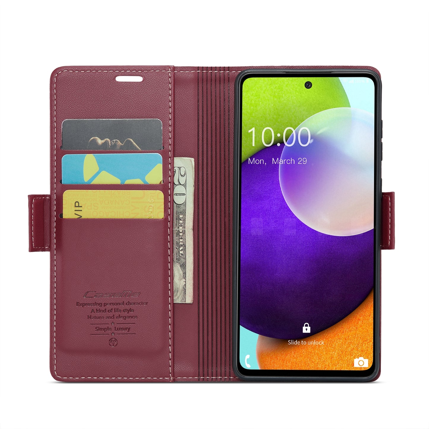Samsung Galaxy A52/A52s 5G Litchi Texture RFID Anti-theft Leather Phone Case with Butterfly Buckle, Stand & Card Wallet with TPU Shell