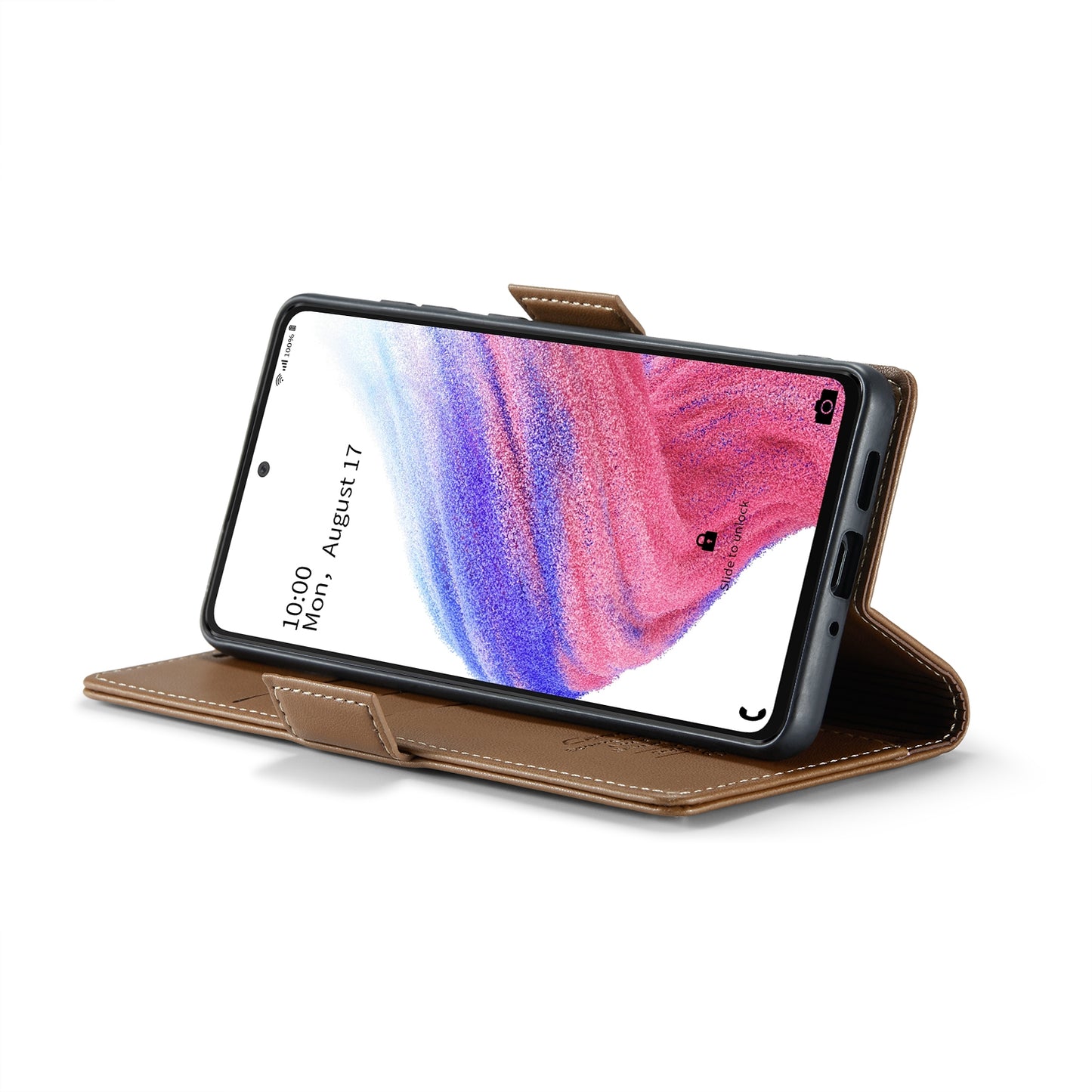 Samsung Galaxy A53 Litchi Texture RFID Anti-theft Leather Phone Case with Butterfly Buckle, Stand & Card Wallet with TPU Shell