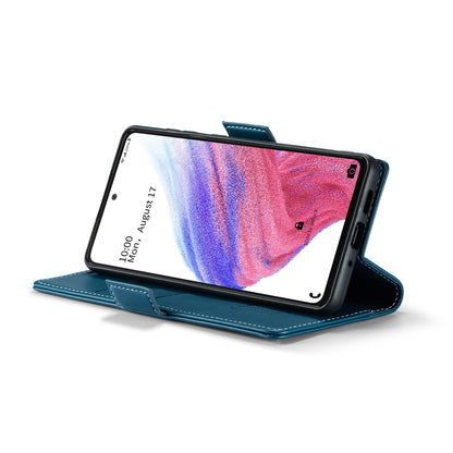 Samsung Galaxy A53 Litchi Texture RFID Anti-theft Leather Phone Case with Butterfly Buckle, Stand & Card Wallet with TPU Shell