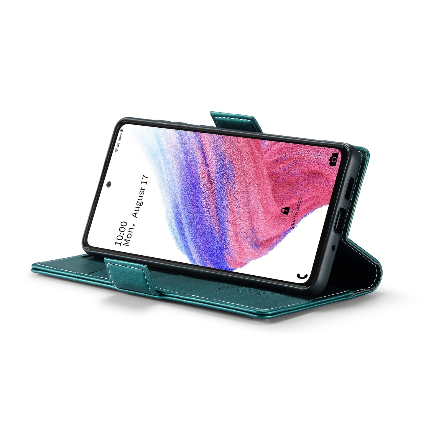 Samsung Galaxy A53 Litchi Texture RFID Anti-theft Leather Phone Case with Butterfly Buckle, Stand & Card Wallet with TPU Shell