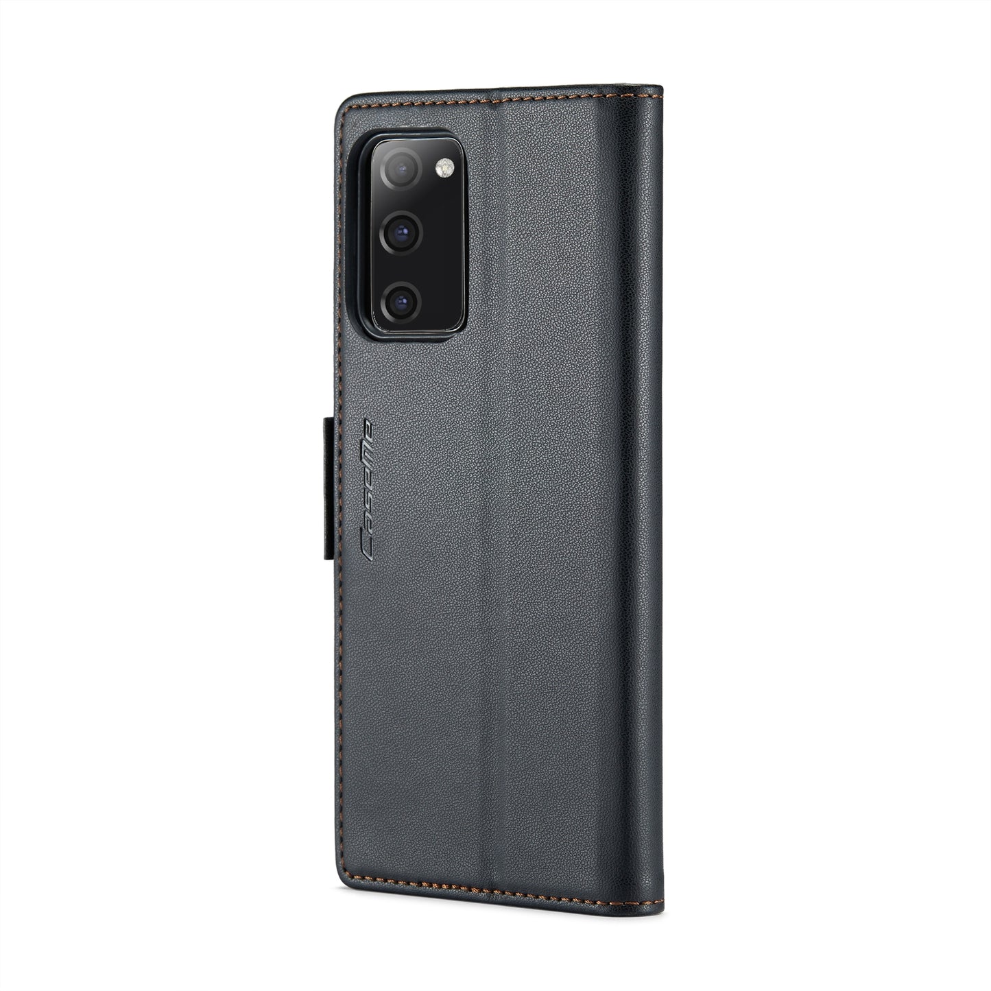 Samsung Galaxy S20 FE Litchi Texture RFID Anti-theft Leather Phone Case with Butterfly Buckle, Stand & Card Wallet with TPU Shell