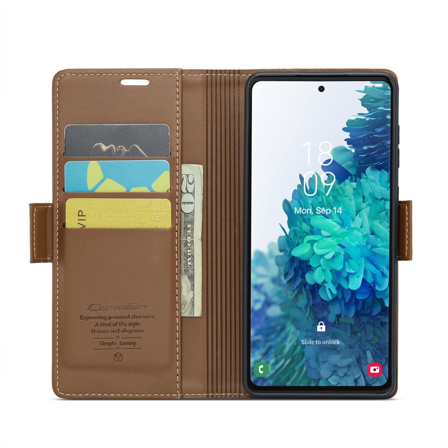 Samsung Galaxy S20 FE Litchi Texture RFID Anti-theft Leather Phone Case with Butterfly Buckle, Stand & Card Wallet with TPU Shell
