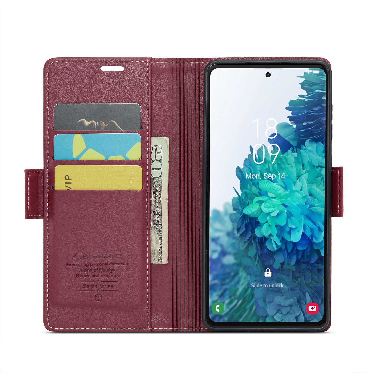 Samsung Galaxy S20 FE Litchi Texture RFID Anti-theft Leather Phone Case with Butterfly Buckle, Stand & Card Wallet with TPU Shell