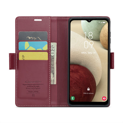 Samsung Galaxy A12 5G Litchi Texture RFID Anti-theft Leather Phone Case with Butterfly Buckle, Stand & Card Wallet with TPU Shell