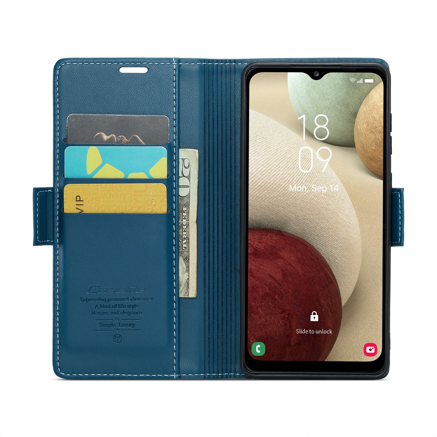 Samsung Galaxy A12 5G Litchi Texture RFID Anti-theft Leather Phone Case with Butterfly Buckle, Stand & Card Wallet with TPU Shell