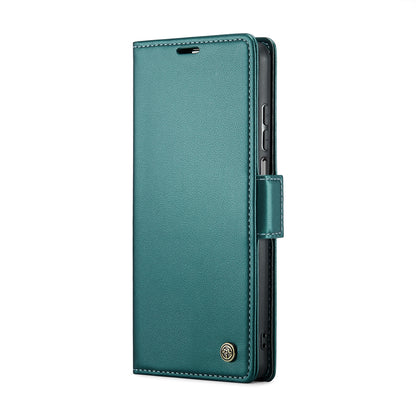 Samsung Galaxy A12 5G Litchi Texture RFID Anti-theft Leather Phone Case with Butterfly Buckle, Stand & Card Wallet with TPU Shell