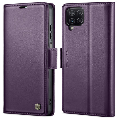 Samsung Galaxy A12 5G Litchi Texture RFID Anti-theft Leather Phone Case with Butterfly Buckle, Stand & Card Wallet with TPU Shell