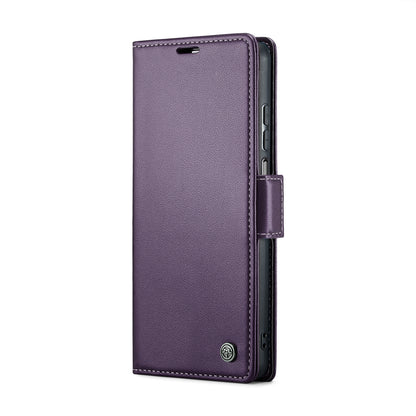 Samsung Galaxy A12 5G Litchi Texture RFID Anti-theft Leather Phone Case with Butterfly Buckle, Stand & Card Wallet with TPU Shell