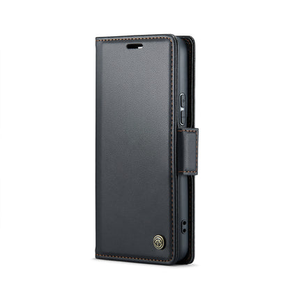 Samsung Galaxy S21+ 5G Litchi Texture RFID Anti-theft Leather Phone Case with Butterfly Buckle, Stand & Card Wallet with TPU Shell