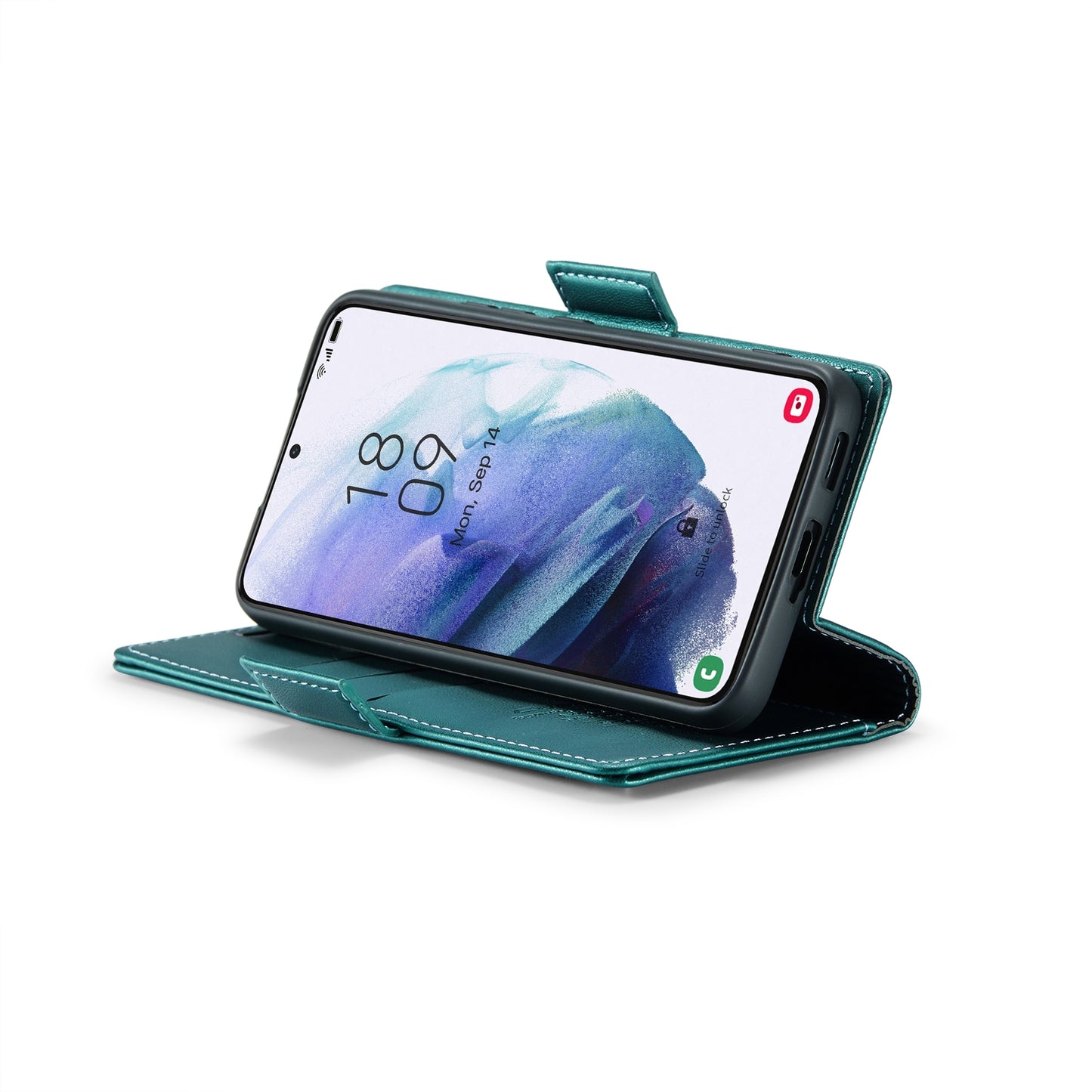 Samsung Galaxy S21+ 5G Litchi Texture RFID Anti-theft Leather Phone Case with Butterfly Buckle, Stand & Card Wallet with TPU Shell