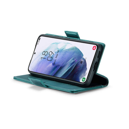 Samsung Galaxy S21+ 5G Litchi Texture RFID Anti-theft Leather Phone Case with Butterfly Buckle, Stand & Card Wallet with TPU Shell