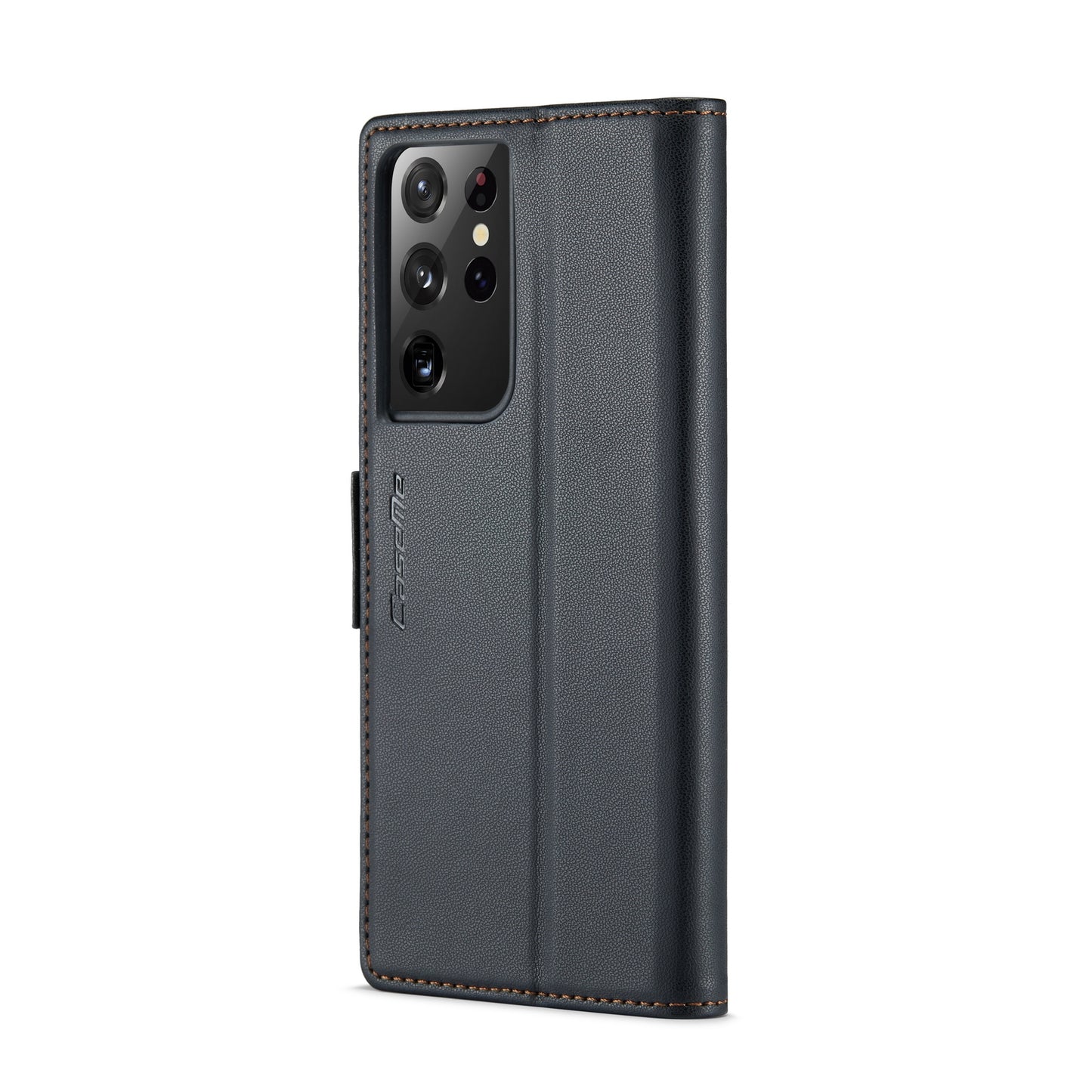 Samsung Galaxy S21 Ultra 5G Litchi Texture RFID Anti-theft Leather Phone Case with Butterfly Buckle, Stand & Card Wallet with TPU Shell