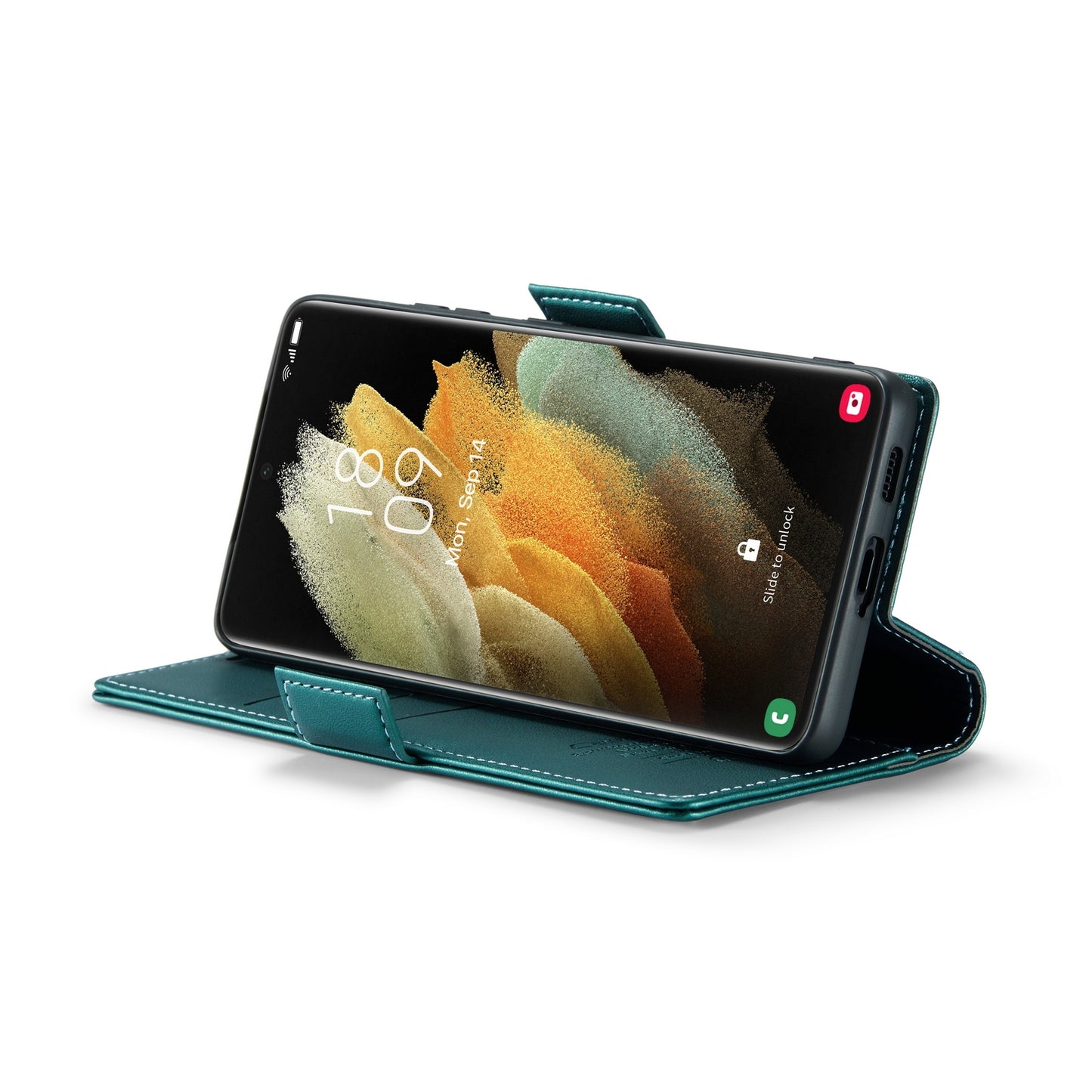 Samsung Galaxy S21 Ultra 5G Litchi Texture RFID Anti-theft Leather Phone Case with Butterfly Buckle, Stand & Card Wallet with TPU Shell