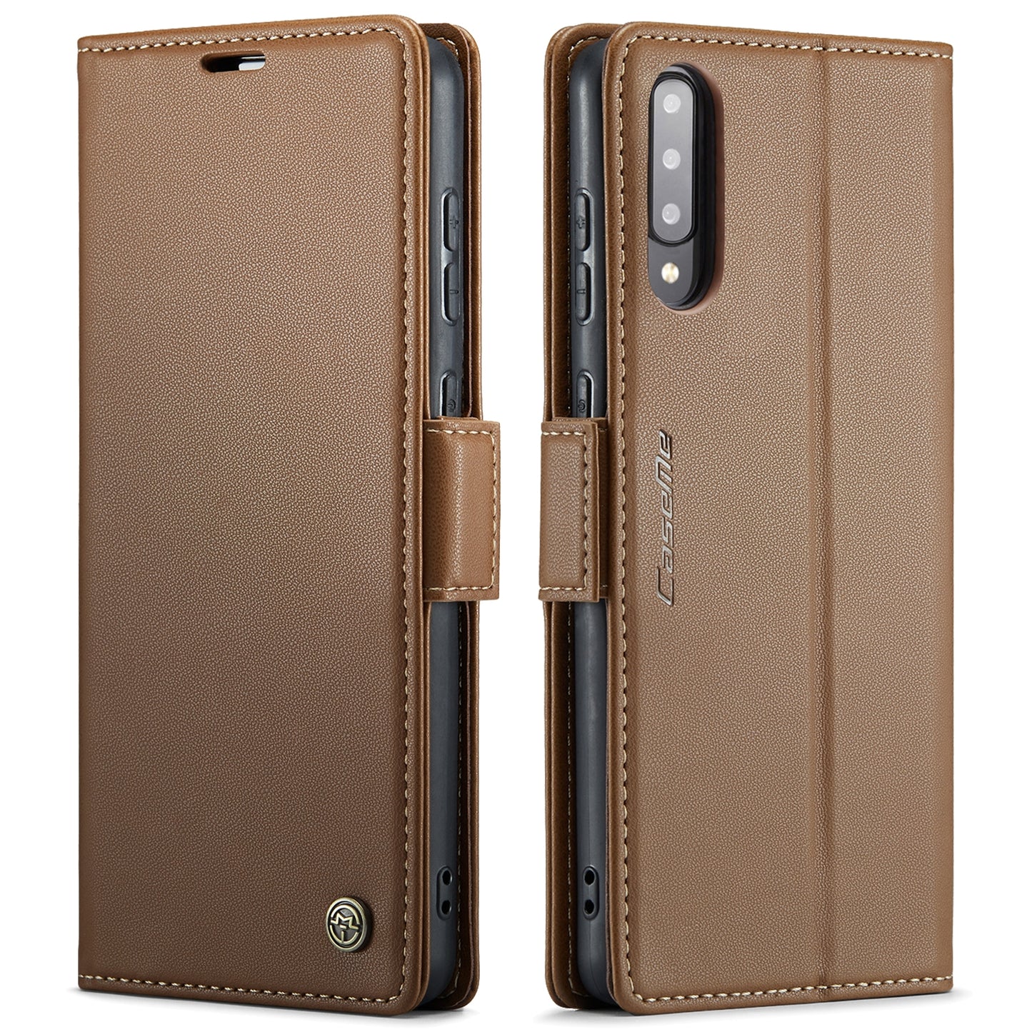 Samsung Galaxy A50/A50s Litchi Texture RFID Anti-theft Leather Phone Case with Butterfly Buckle, Stand & Card Wallet with TPU Shell