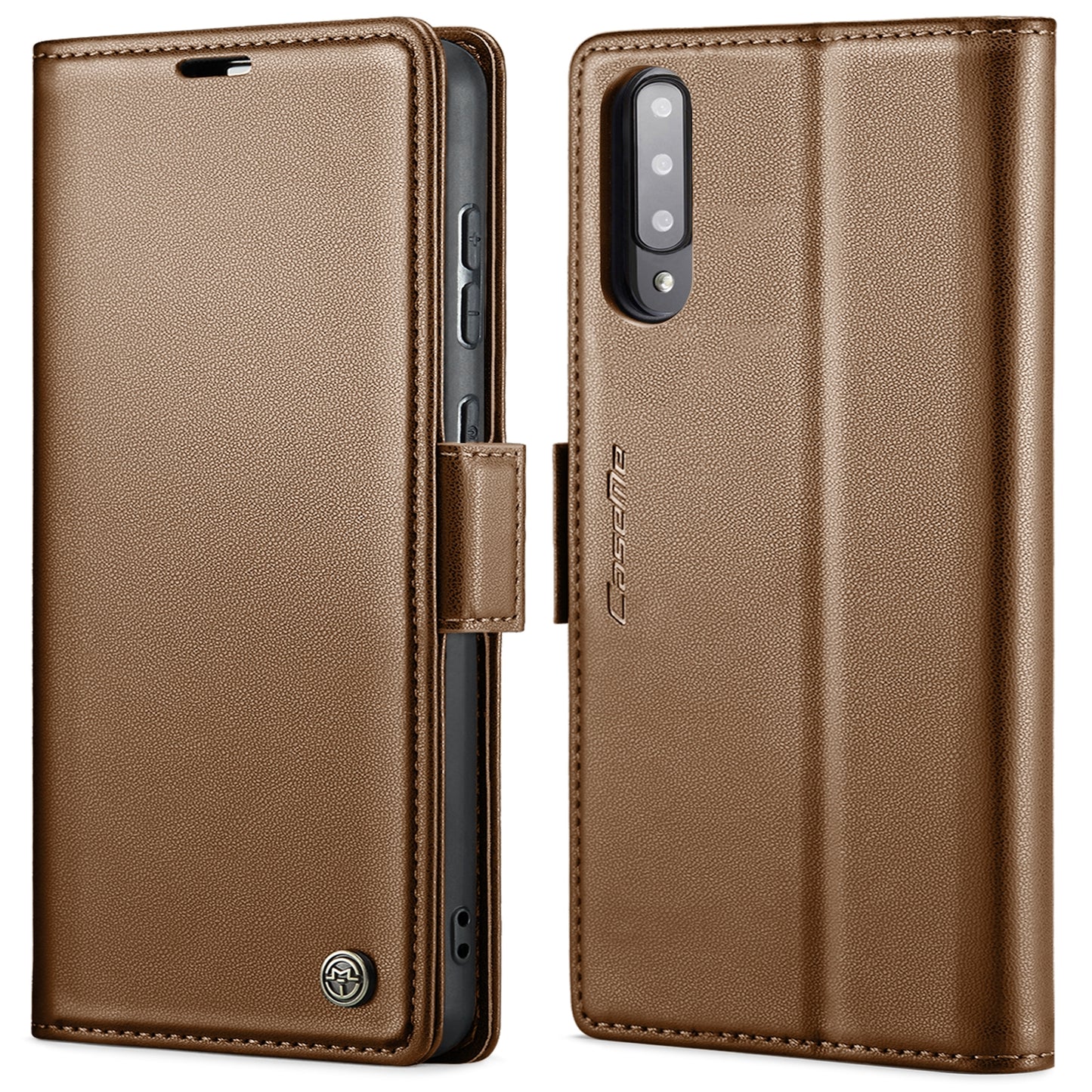 Samsung Galaxy A50/A50s Litchi Texture RFID Anti-theft Leather Phone Case with Butterfly Buckle, Stand & Card Wallet with TPU Shell