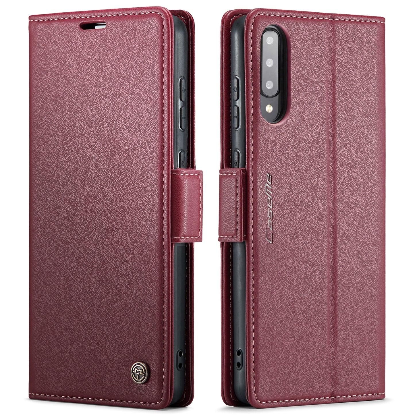 Samsung Galaxy A50/A50s Litchi Texture RFID Anti-theft Leather Phone Case with Butterfly Buckle, Stand & Card Wallet with TPU Shell