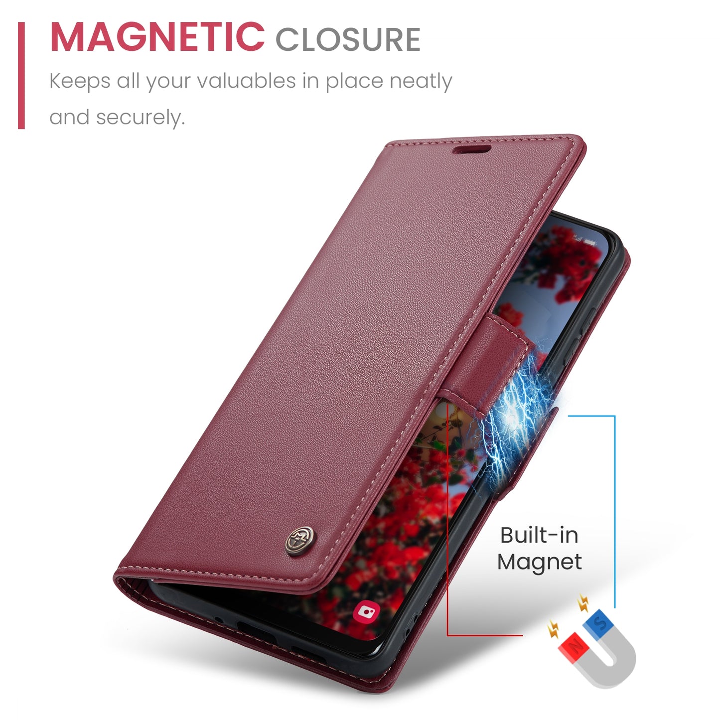 Samsung Galaxy A30s Litchi Texture RFID Anti-theft Leather Phone Case with Butterfly Buckle, Stand & Card Wallet with TPU Shell