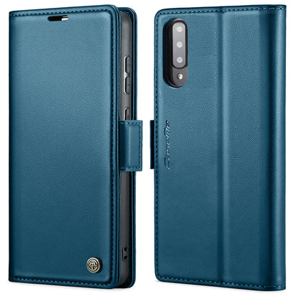 Samsung Galaxy A50/A50s Litchi Texture RFID Anti-theft Leather Phone Case with Butterfly Buckle, Stand & Card Wallet with TPU Shell