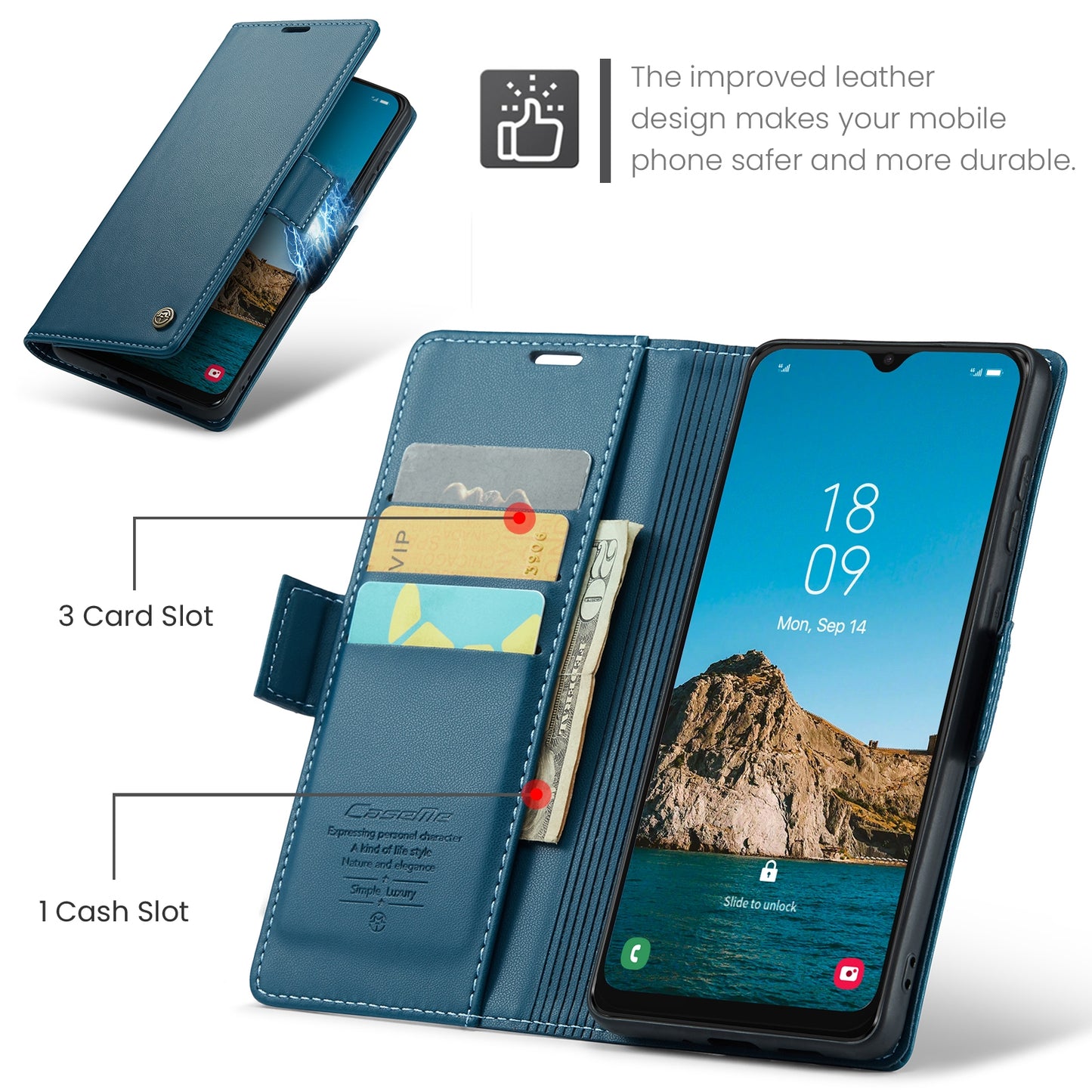 Samsung Galaxy A30s Litchi Texture RFID Anti-theft Leather Phone Case with Butterfly Buckle, Stand & Card Wallet with TPU Shell