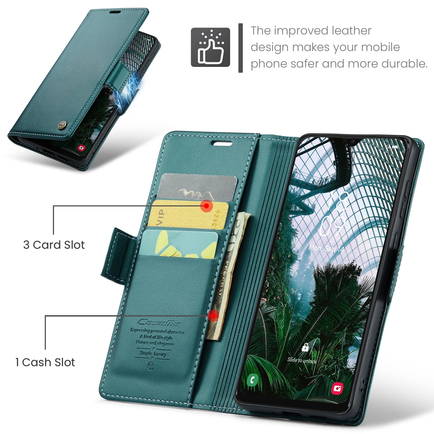 Samsung Galaxy A50/A50s Litchi Texture RFID Anti-theft Leather Phone Case with Butterfly Buckle, Stand & Card Wallet with TPU Shell