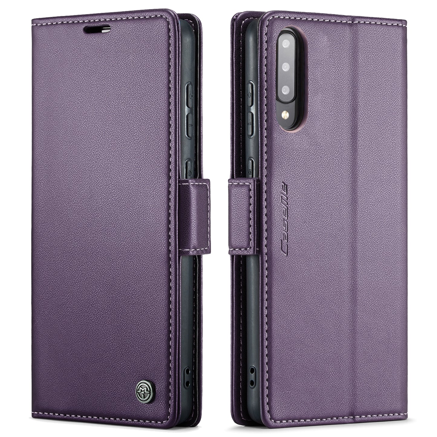Samsung Galaxy A30s Litchi Texture RFID Anti-theft Leather Phone Case with Butterfly Buckle, Stand & Card Wallet with TPU Shell