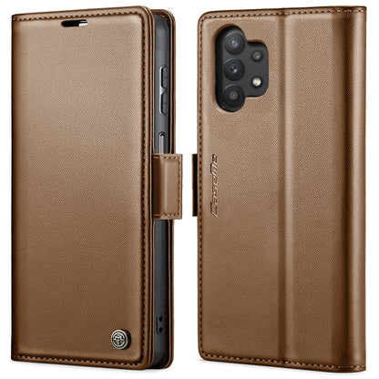 Samsung Galaxy A32 5G Litchi Texture RFID Anti-theft Leather Phone Case with Butterfly Buckle, Stand & Card Wallet with TPU Shell