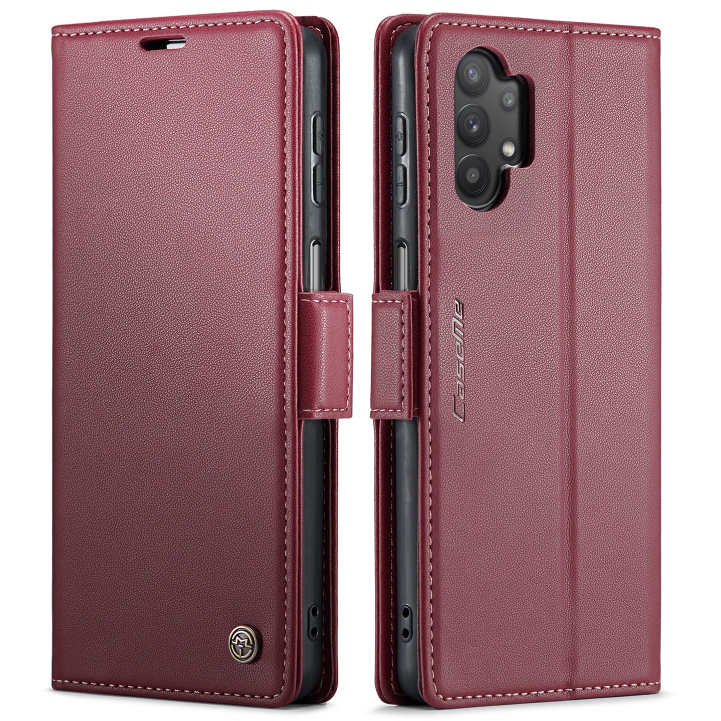 Samsung Galaxy M32 5G Litchi Texture RFID Anti-theft Leather Phone Case with Butterfly Buckle, Stand & Card Wallet with TPU Shell