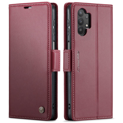 Samsung Galaxy M32 5G Litchi Texture RFID Anti-theft Leather Phone Case with Butterfly Buckle, Stand & Card Wallet with TPU Shell