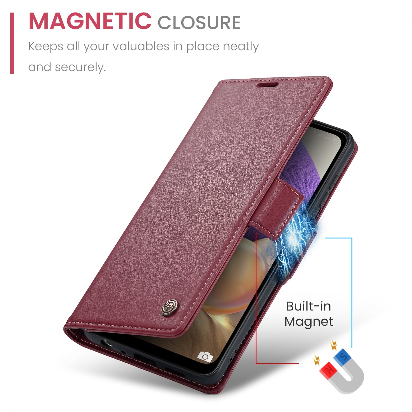 Samsung Galaxy M32 5G Litchi Texture RFID Anti-theft Leather Phone Case with Butterfly Buckle, Stand & Card Wallet with TPU Shell