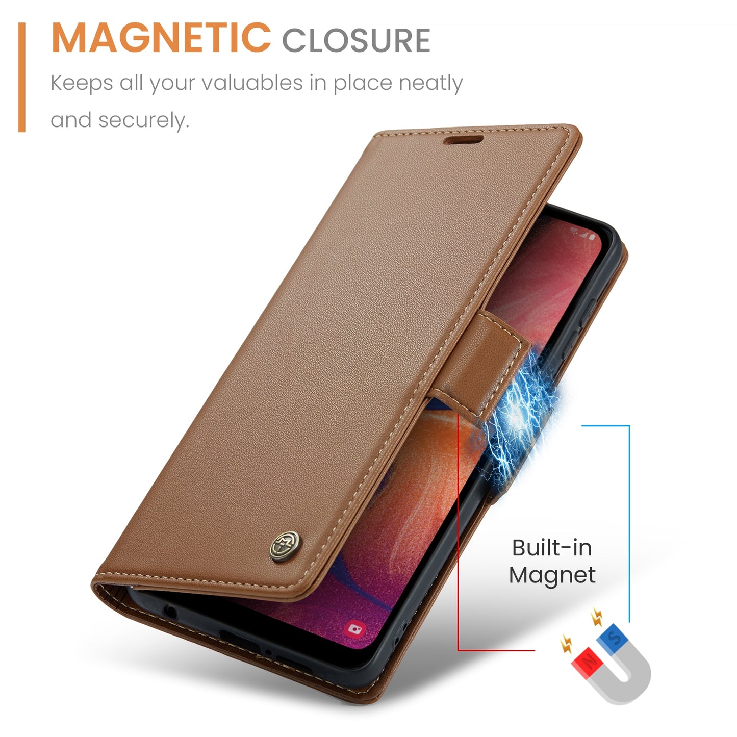 Samsung Galaxy A40 Litchi Texture RFID Anti-theft Leather Phone Case with Butterfly Buckle, Stand & Card Wallet with TPU Shell