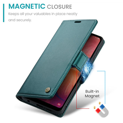 Samsung Galaxy A40 Litchi Texture RFID Anti-theft Leather Phone Case with Butterfly Buckle, Stand & Card Wallet with TPU Shell