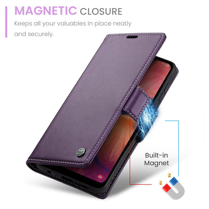 Samsung Galaxy A40 Litchi Texture RFID Anti-theft Leather Phone Case with Butterfly Buckle, Stand & Card Wallet with TPU Shell