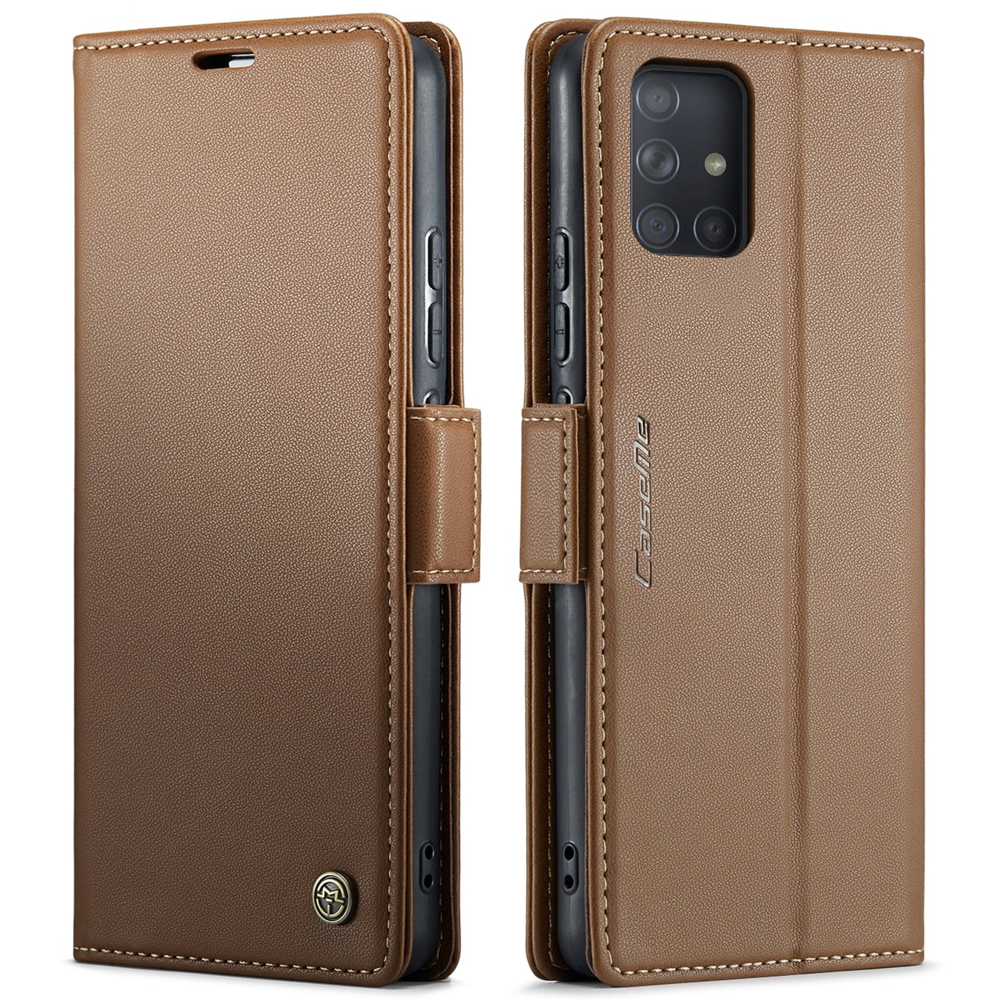 Samsung Galaxy A71 4G Litchi Texture RFID Anti-theft Leather Phone Case with Butterfly Buckle, Stand & Card Wallet with TPU Shell