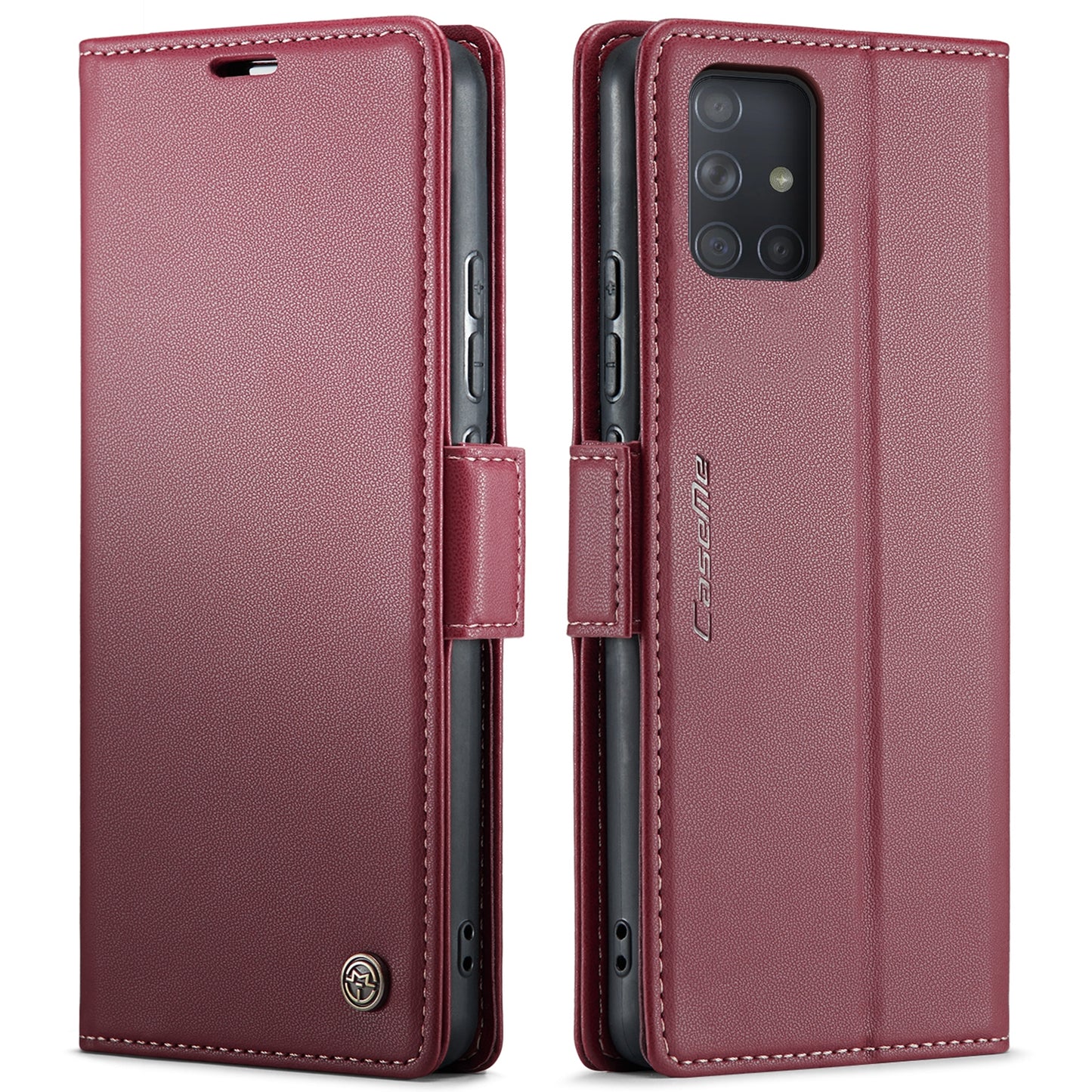 Samsung Galaxy A71 4G Litchi Texture RFID Anti-theft Leather Phone Case with Butterfly Buckle, Stand & Card Wallet with TPU Shell
