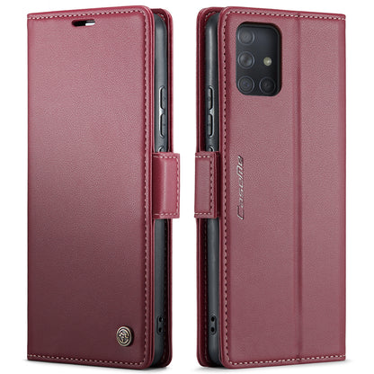 Samsung Galaxy A71 4G Litchi Texture RFID Anti-theft Leather Phone Case with Butterfly Buckle, Stand & Card Wallet with TPU Shell