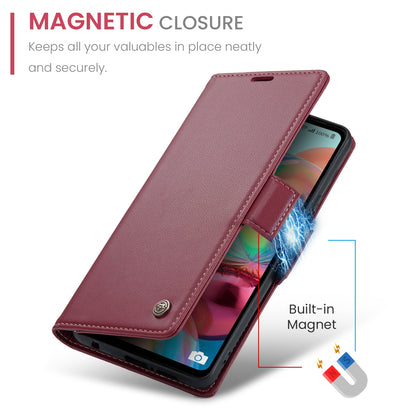 Samsung Galaxy A71 4G Litchi Texture RFID Anti-theft Leather Phone Case with Butterfly Buckle, Stand & Card Wallet with TPU Shell