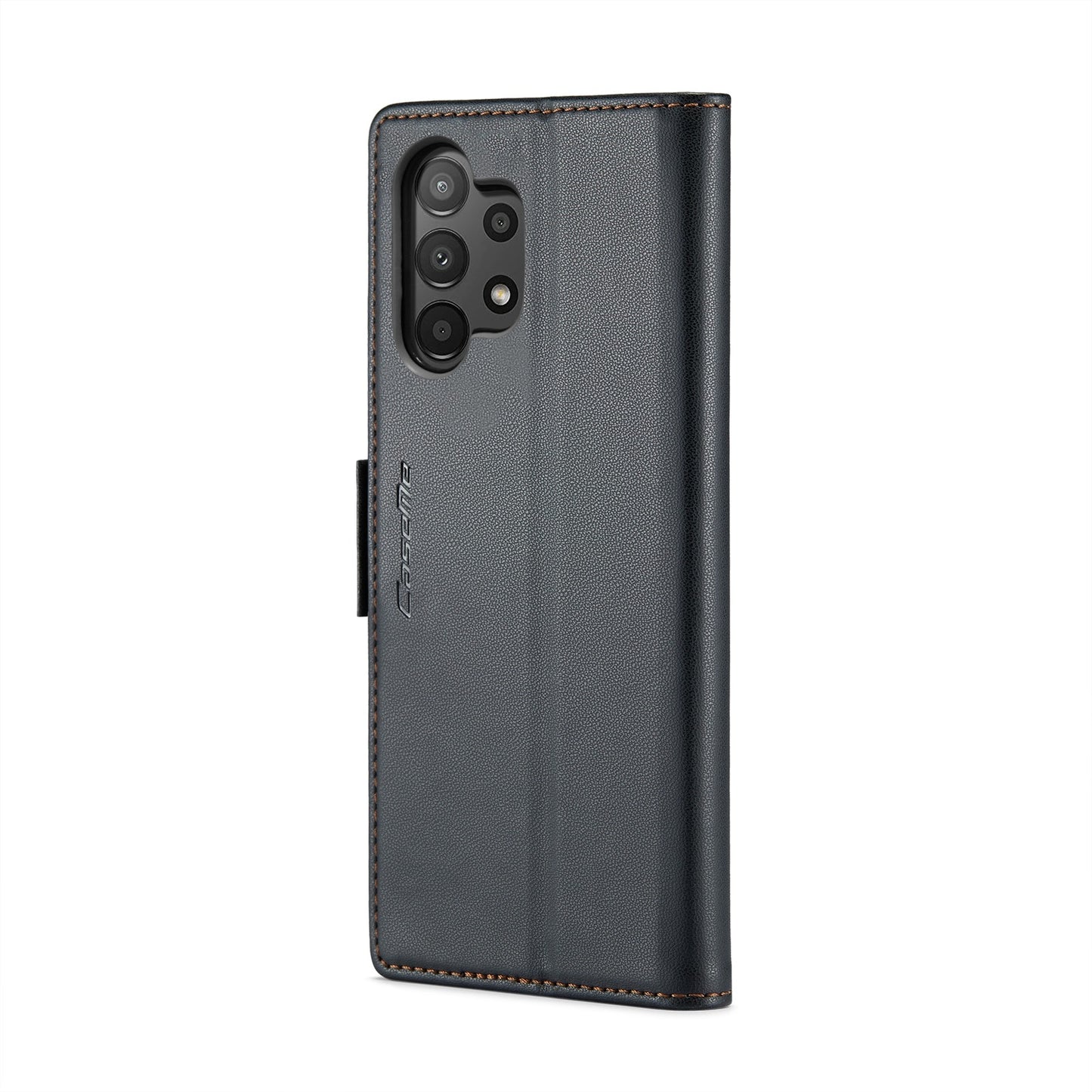 Samsung Galaxy A13 4G/5G Litchi Texture RFID Anti-theft Leather Phone Case with Butterfly Buckle, Stand & Card Wallet with TPU Shell