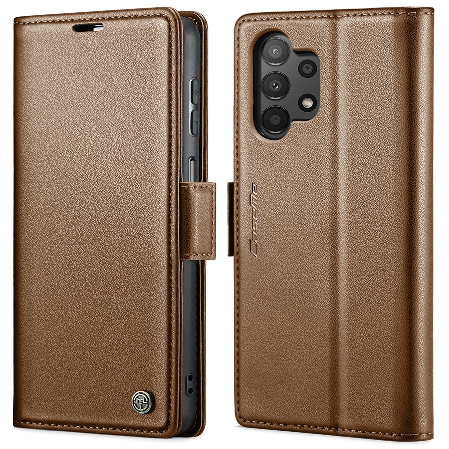 Samsung Galaxy A13 4G/5G Litchi Texture RFID Anti-theft Leather Phone Case with Butterfly Buckle, Stand & Card Wallet with TPU Shell
