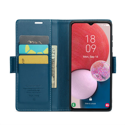 Samsung Galaxy A13 4G/5G Litchi Texture RFID Anti-theft Leather Phone Case with Butterfly Buckle, Stand & Card Wallet with TPU Shell