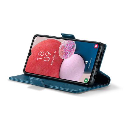 Samsung Galaxy A13 4G/5G Litchi Texture RFID Anti-theft Leather Phone Case with Butterfly Buckle, Stand & Card Wallet with TPU Shell