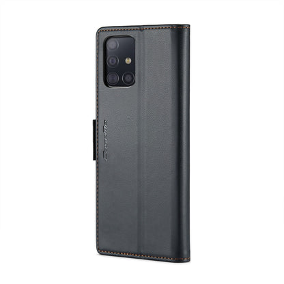 Samsung Galaxy M40s Litchi Texture RFID Anti-theft Leather Phone Case with Butterfly Buckle, Stand & Card Wallet with TPU Shell