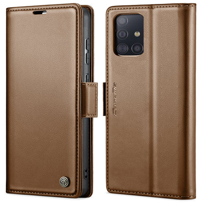 Samsung Galaxy M40s Litchi Texture RFID Anti-theft Leather Phone Case with Butterfly Buckle, Stand & Card Wallet with TPU Shell