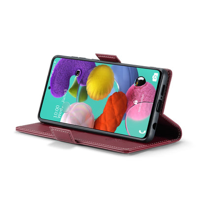 Samsung Galaxy A51 4G Litchi Texture RFID Anti-theft Leather Phone Case with Butterfly Buckle, Stand & Card Wallet with TPU Shell