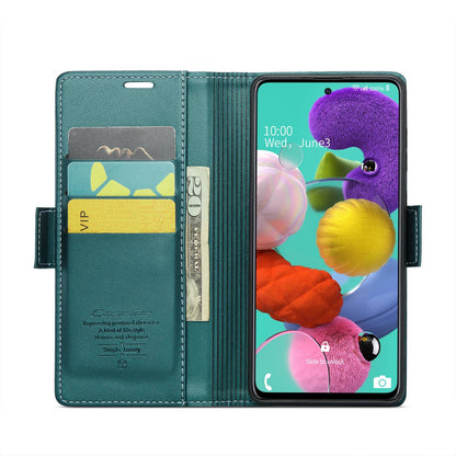 Samsung Galaxy M40s Litchi Texture RFID Anti-theft Leather Phone Case with Butterfly Buckle, Stand & Card Wallet with TPU Shell