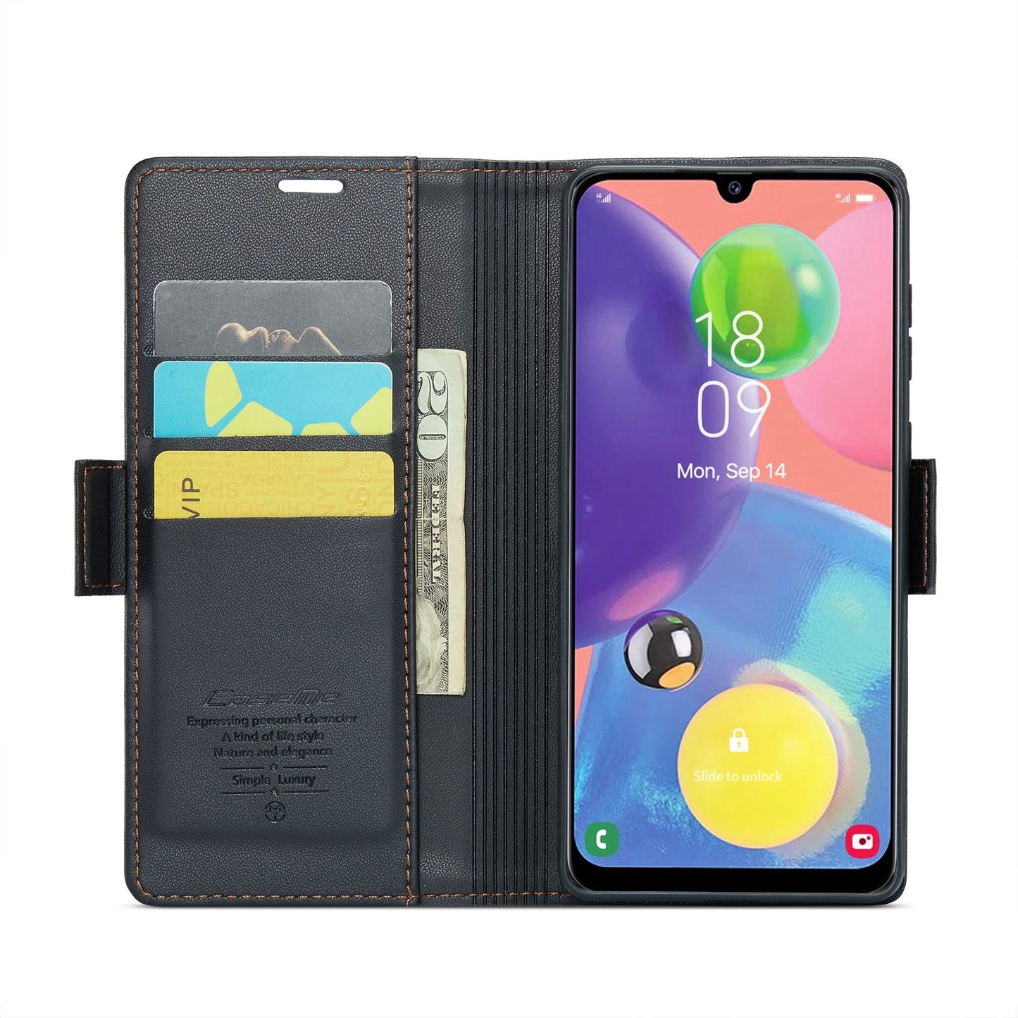 Samsung Galaxy A70/A70s Litchi Texture RFID Anti-theft Leather Phone Case with Butterfly Buckle, Stand & Card Wallet with TPU Shell
