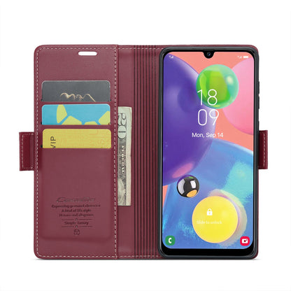 Samsung Galaxy A70/A70s Litchi Texture RFID Anti-theft Leather Phone Case with Butterfly Buckle, Stand & Card Wallet with TPU Shell