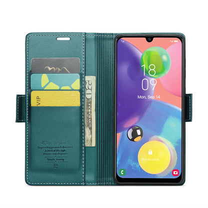 Samsung Galaxy A70/A70s Litchi Texture RFID Anti-theft Leather Phone Case with Butterfly Buckle, Stand & Card Wallet with TPU Shell