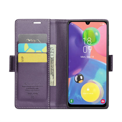 Samsung Galaxy A70/A70s Litchi Texture RFID Anti-theft Leather Phone Case with Butterfly Buckle, Stand & Card Wallet with TPU Shell