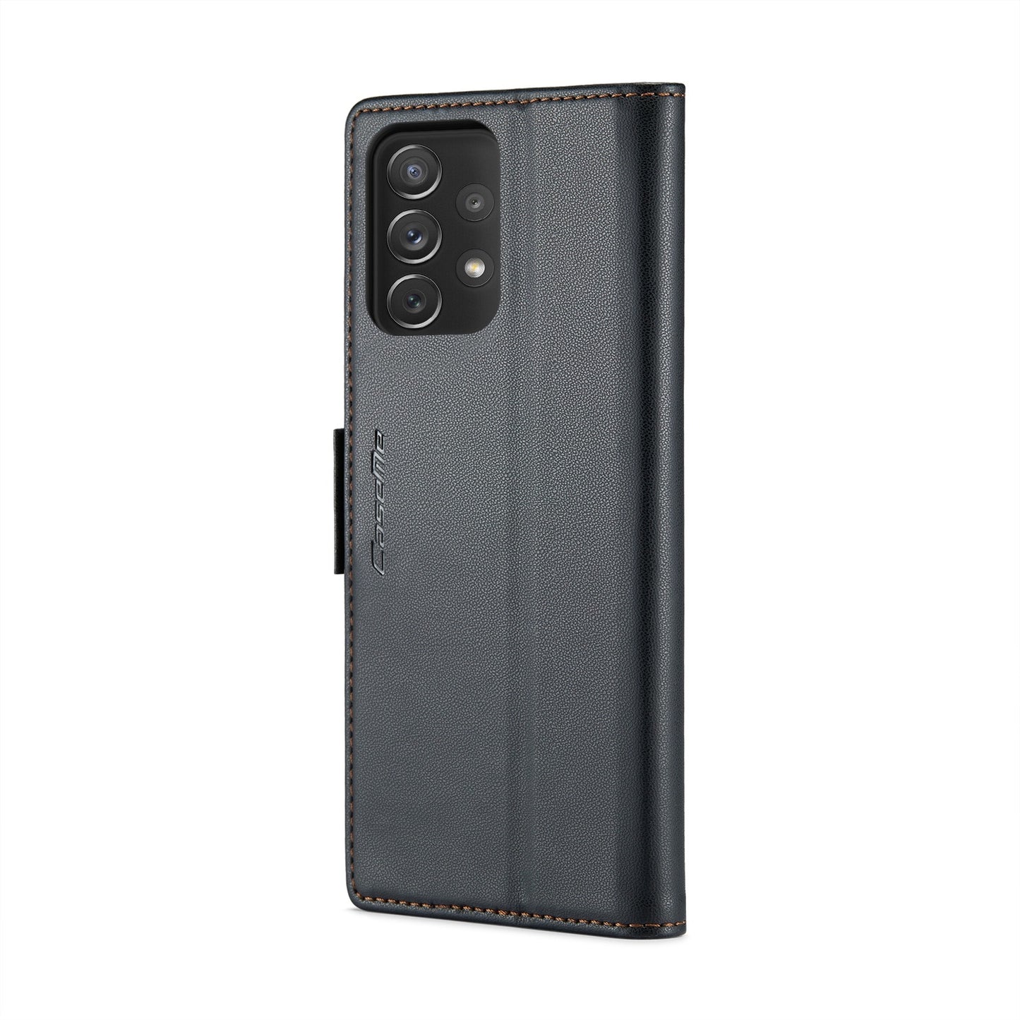 Samsung Galaxy A72 Litchi Texture RFID Anti-theft Leather Phone Case with Butterfly Buckle, Stand & Card Wallet with TPU Shell