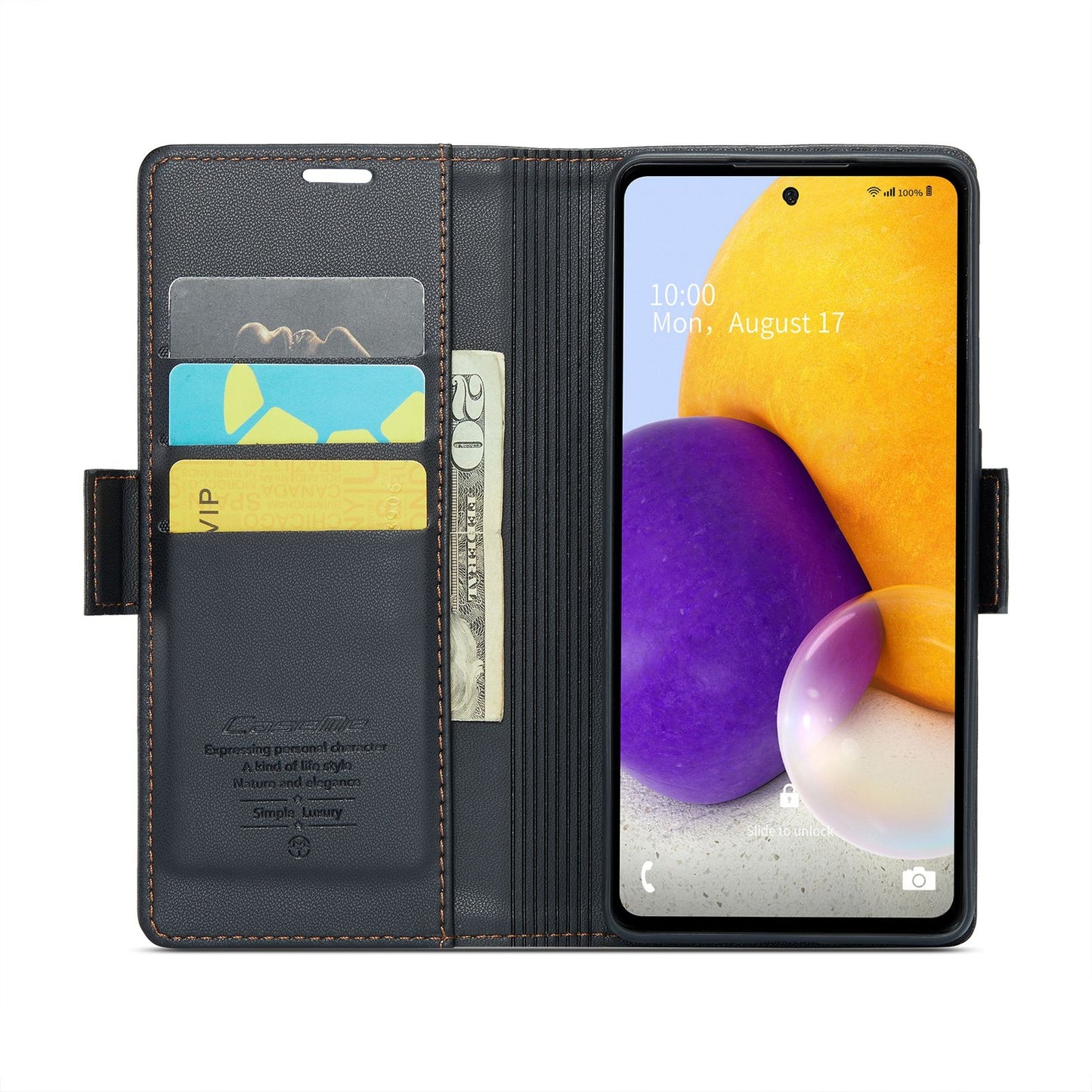 Samsung Galaxy A72 Litchi Texture RFID Anti-theft Leather Phone Case with Butterfly Buckle, Stand & Card Wallet with TPU Shell